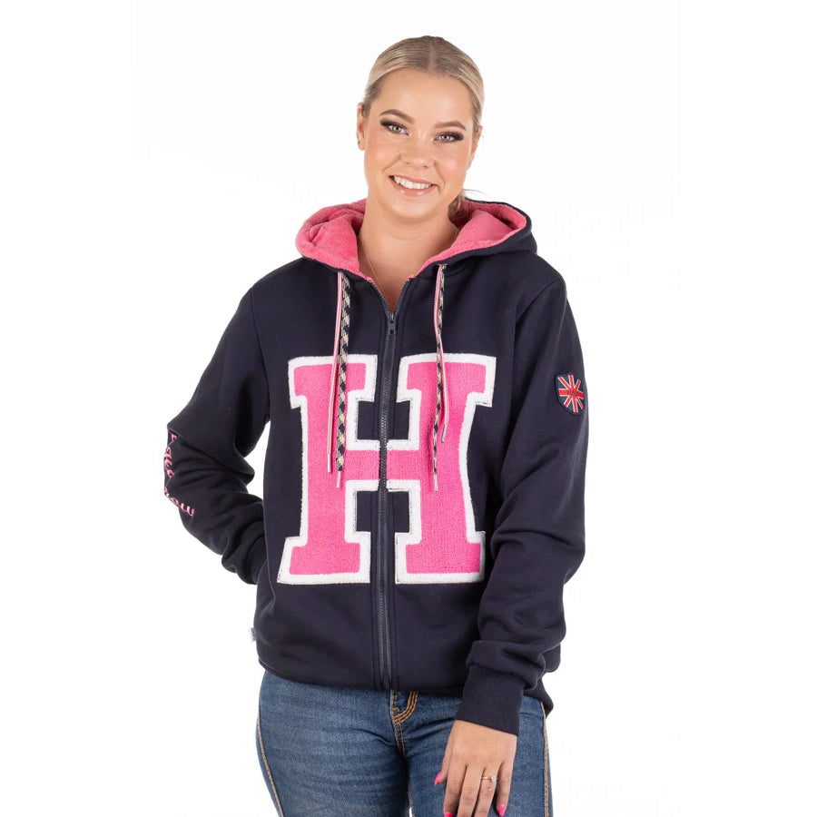 NAVY LOGO FULL ZIP HOODIE by HITCHLEY & HARROW - HD16