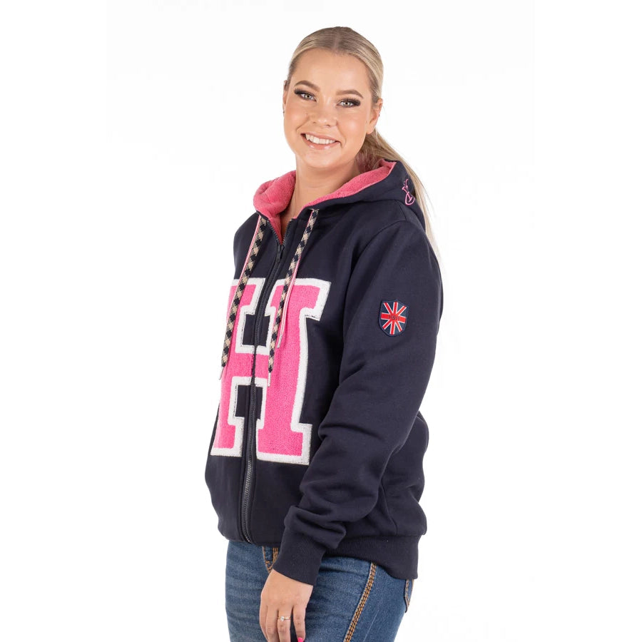 NAVY LOGO FULL ZIP HOODIE by HITCHLEY & HARROW - HD16