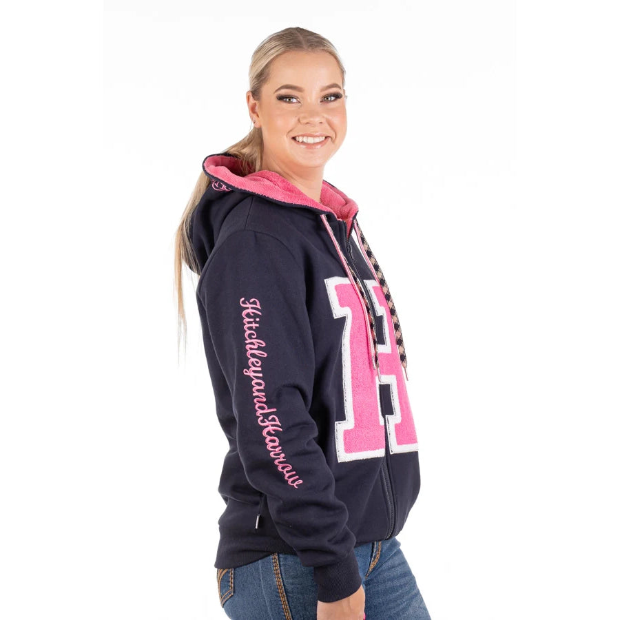 NAVY LOGO FULL ZIP HOODIE by HITCHLEY & HARROW - HD16