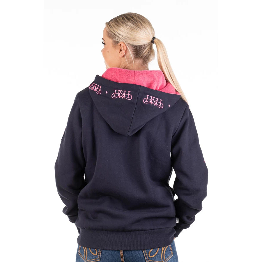 NAVY LOGO FULL ZIP HOODIE by HITCHLEY & HARROW - HD16