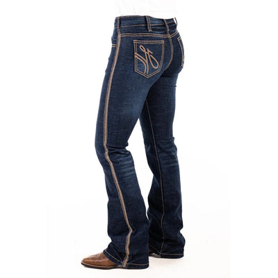 RICHMOND COMFORT CUT HIGH RISE Jeans, 35 inch Leg. BEIGE STITCH by Hitchley and Harrow SR2221