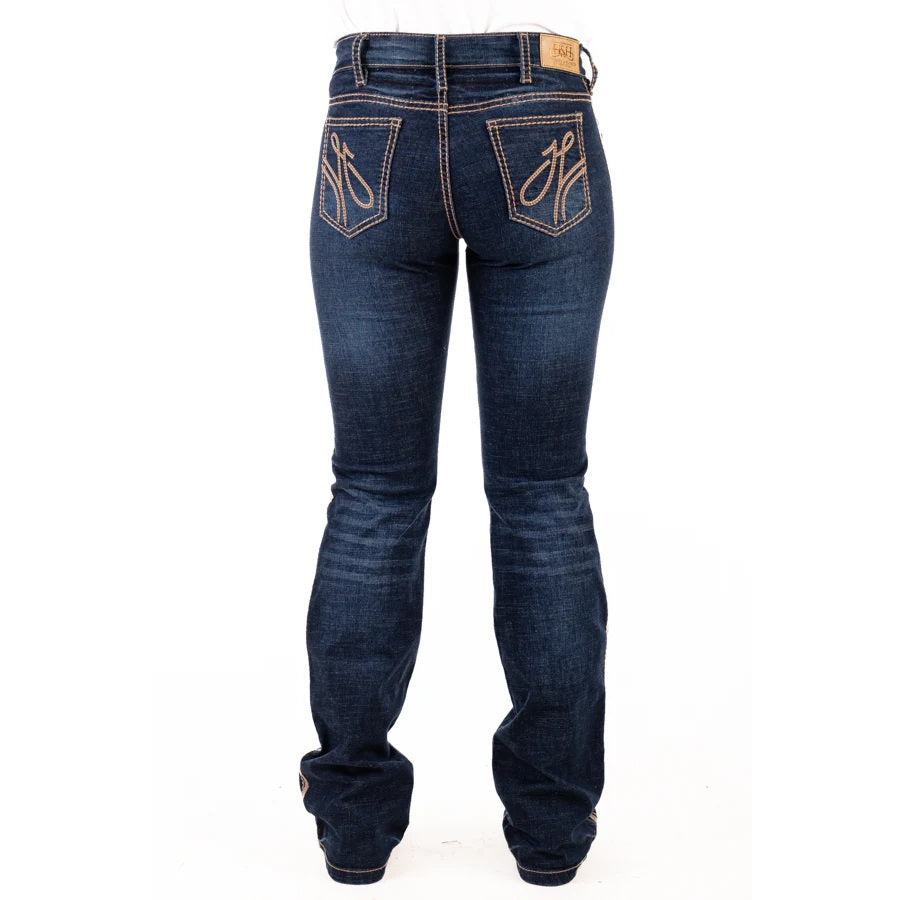 RICHMOND COMFORT CUT HIGH RISE Jeans, 35 inch Leg. BEIGE STITCH by Hitchley and Harrow SR2221
