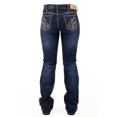 RICHMOND COMFORT CUT HIGH RISE Jeans, 35 inch Leg. BEIGE STITCH by Hitchley and Harrow SR2221