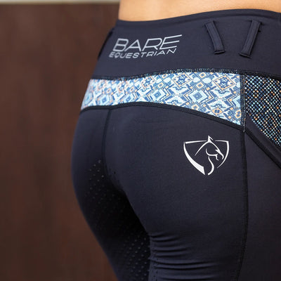 BARE Performance Riding Tights with FULL SEAT silicone grip - GREY PHOENIX