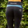 BARE YOUTH Performance Riding Tights with FULL SEAT silicone grip - TEAL GLAMOUR