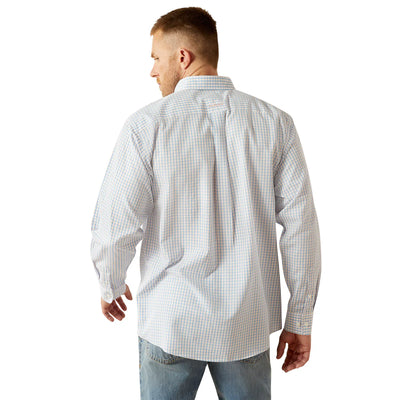 ARIAT MENS WRINKLE FREE ALAN CLASSIC FIT LONG SLEEVE SHIRT - BLUE