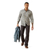 ARIAT MENS HAMPTON RETRO FIT LONG SLEEVE SHIRT - NAVY