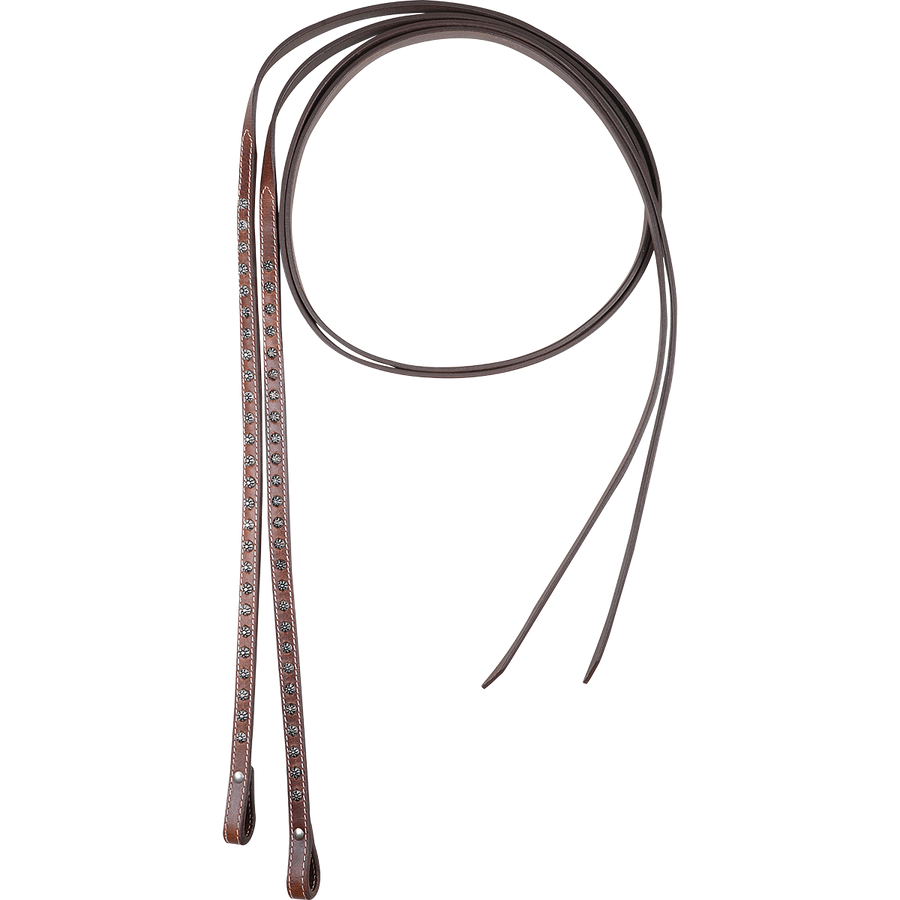 Cashel Split Reins Chocolate Leather - ANTIQUE DOTS