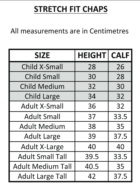 Dublin Half Chaps Stretch Fit