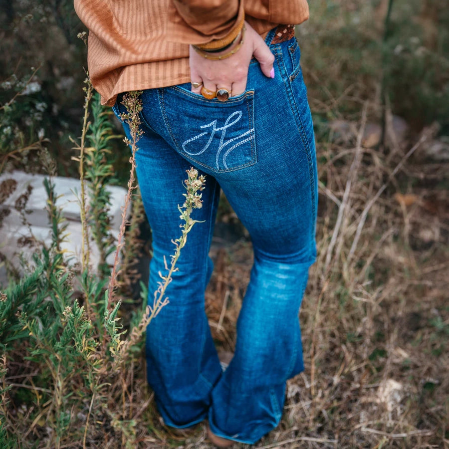 FRANKLIN HIGH RISE TROUSER, 33 inch Leg. TAN & WHITE STITCH by Hitchley and Harrow SR2264