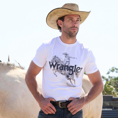 Wrangler Mens LANCE Short Sleeve Tee Shirt - White