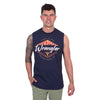 Wrangler Mens MARIO Muscle Tank Shirt - Navy