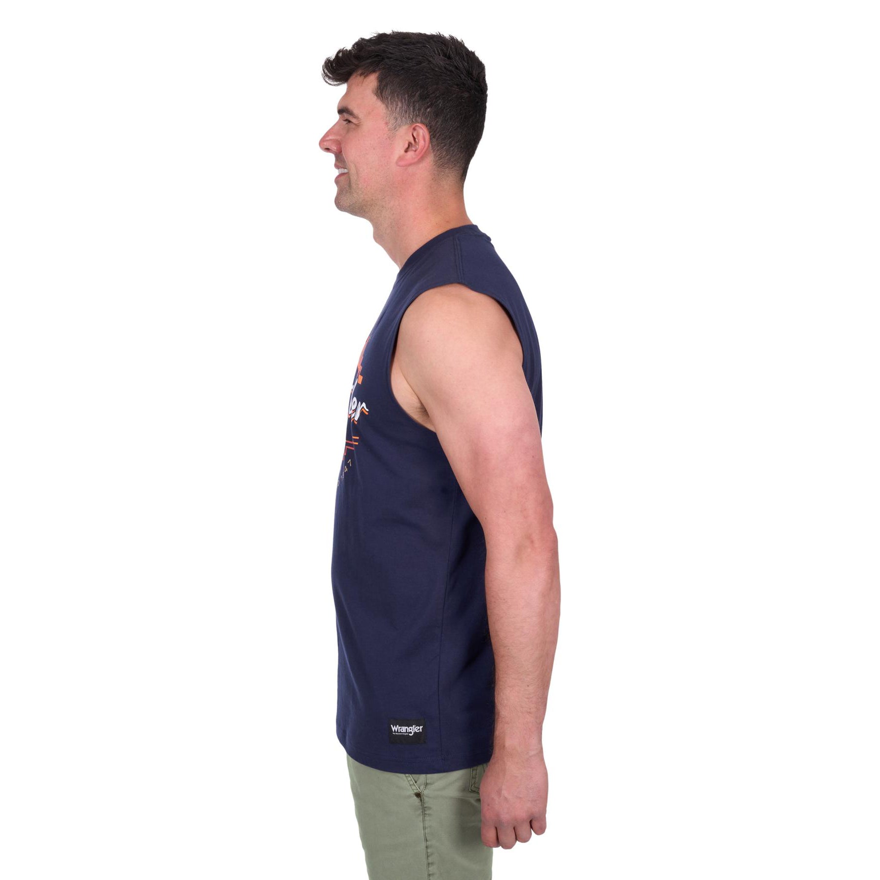 Wrangler Mens MARIO Muscle Tank Shirt - Navy