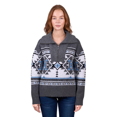 Wrangler Womens ANGIE 1/4 ZIP JUMPER - CHARCOAL