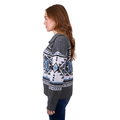 Wrangler Womens ANGIE 1/4 ZIP JUMPER - CHARCOAL