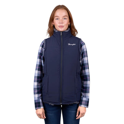 Wrangler Womens DENVER VEST REVERSIBLE - NAVY CHARCOAL