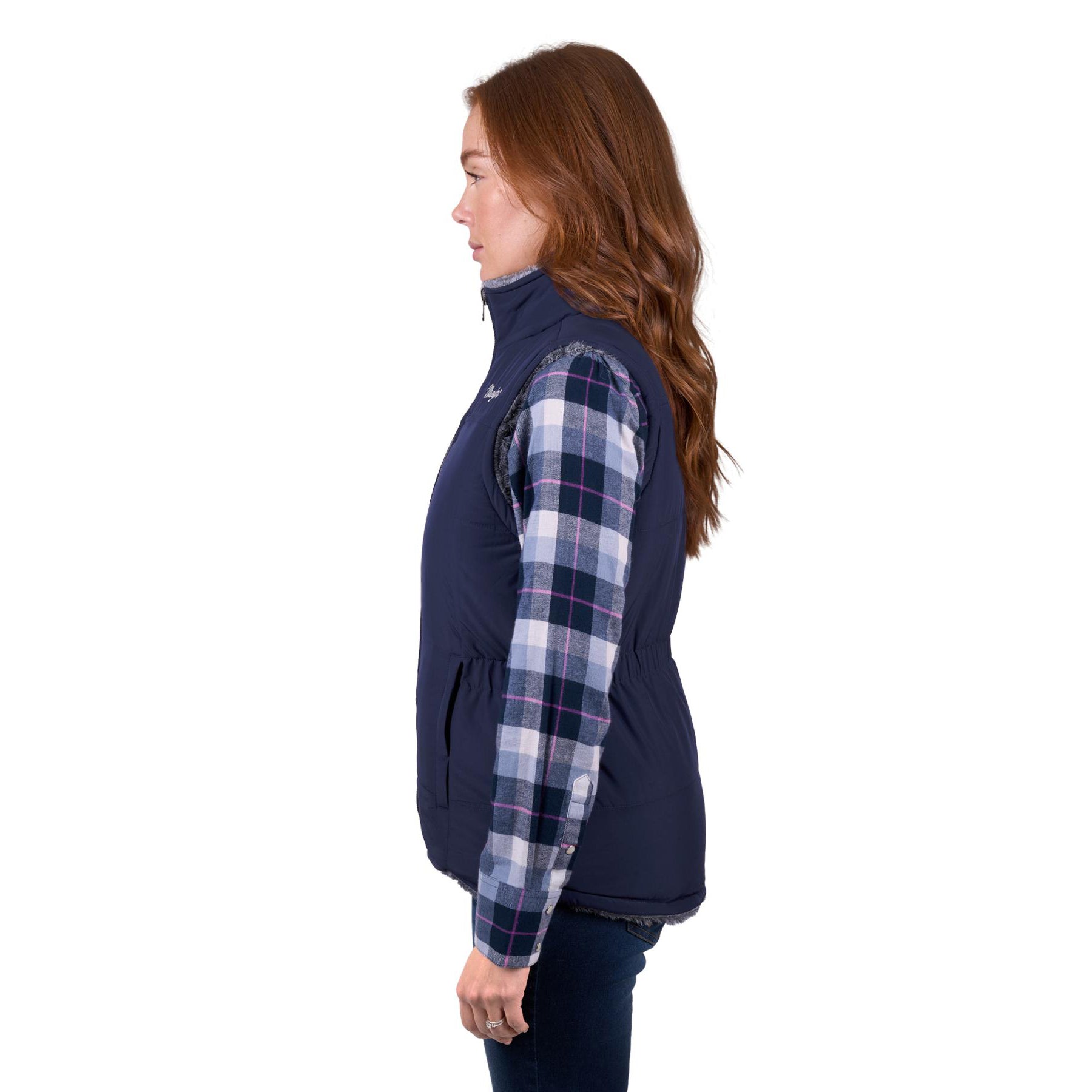Wrangler Womens DENVER VEST REVERSIBLE - NAVY CHARCOAL