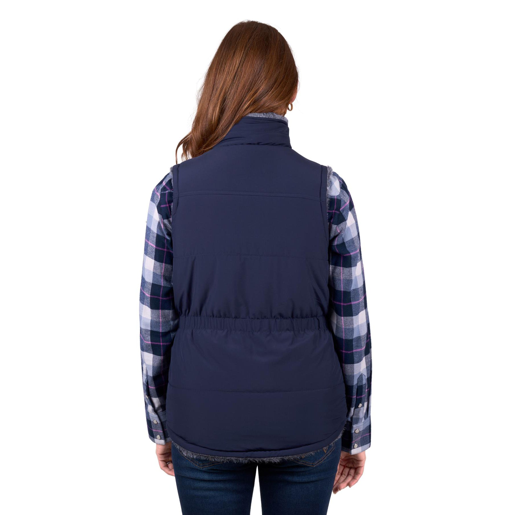 Wrangler Womens DENVER VEST REVERSIBLE - NAVY CHARCOAL