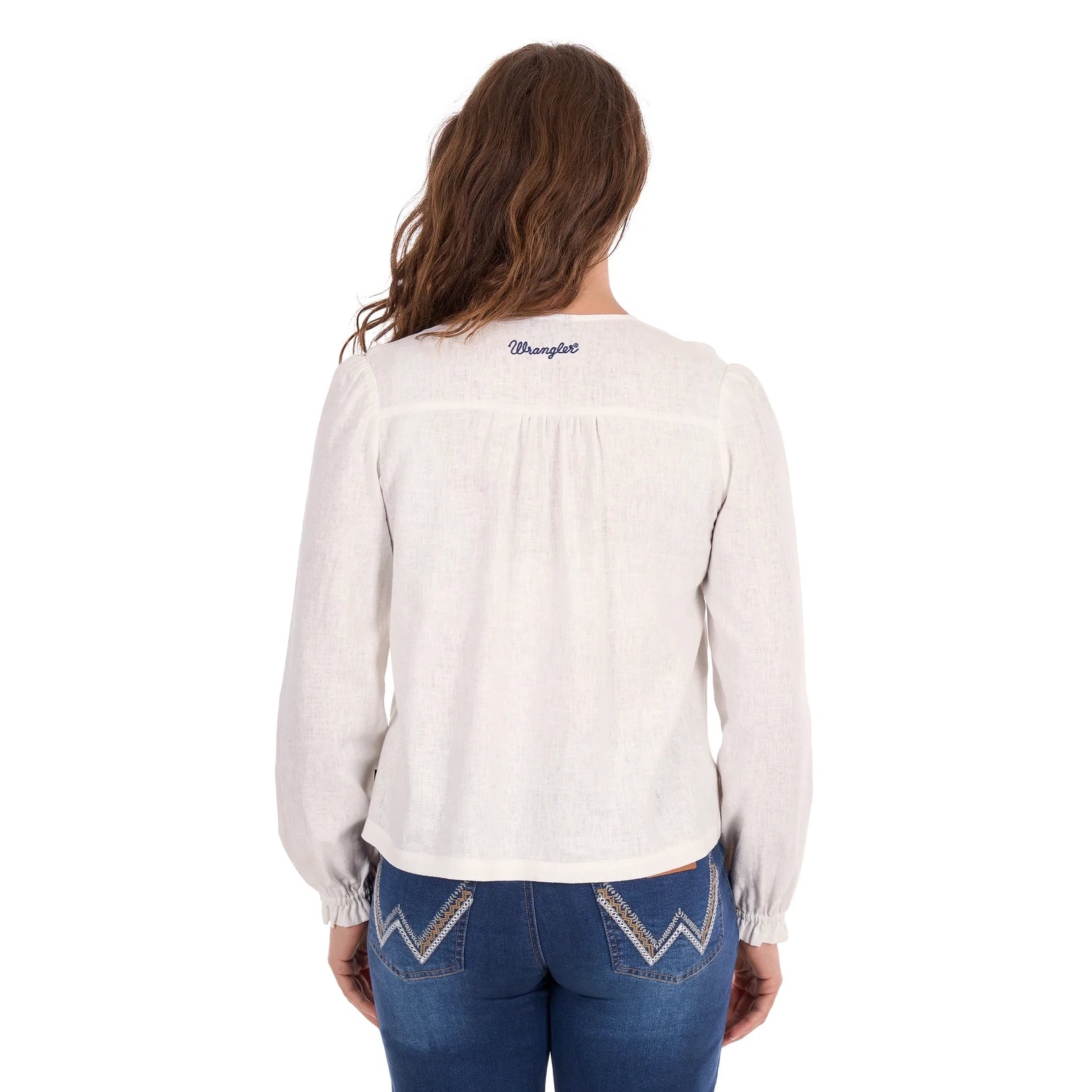 Wrangler Womens AVA Long Sleeve Blouse - White