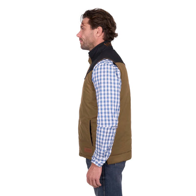 WRANGLER MENS RUBEN VEST - TAN/BLACK