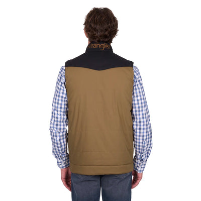 WRANGLER MENS RUBEN VEST - TAN/BLACK