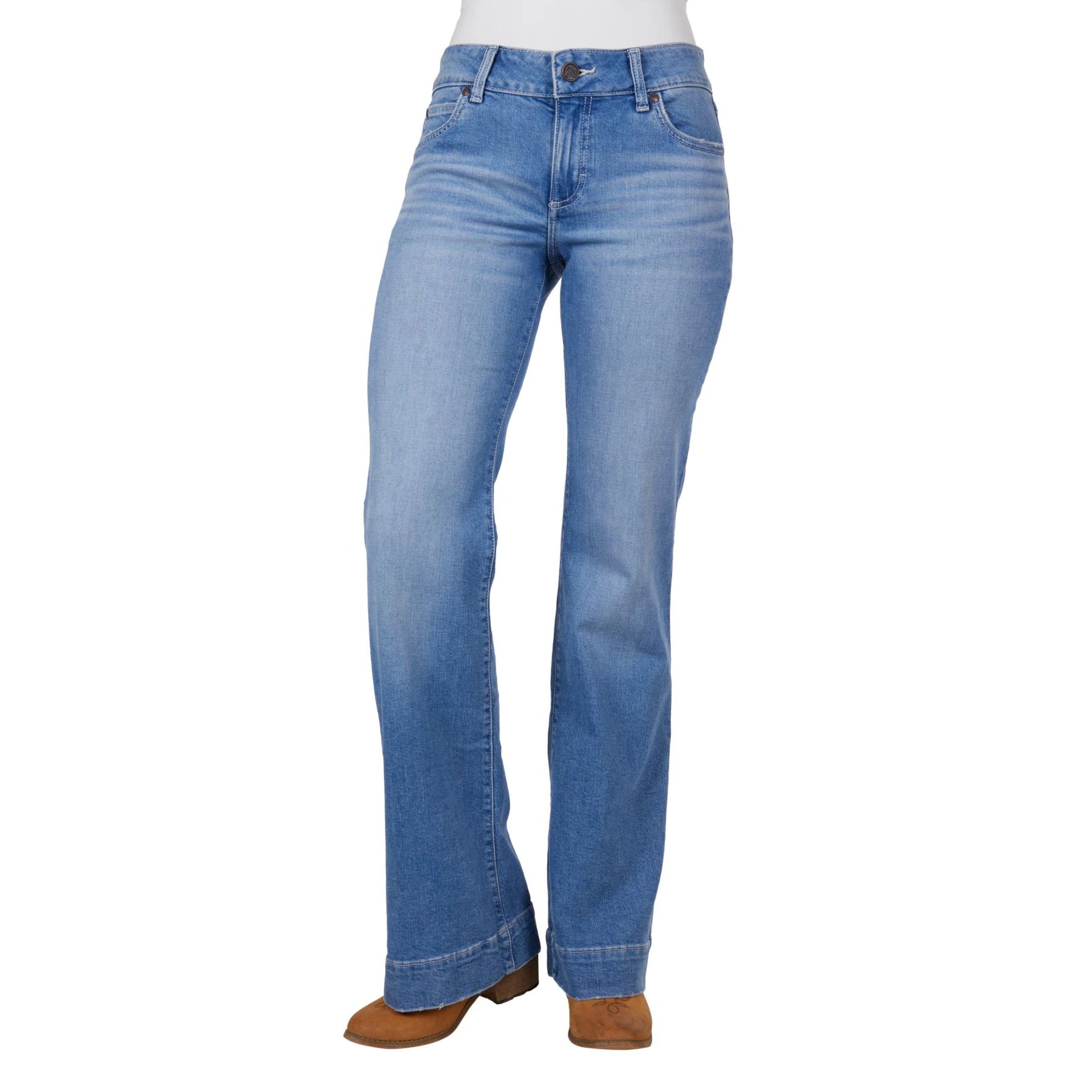 Wrangler Womens HALLIE Trouser Leg Jeans - 34 inch Leg