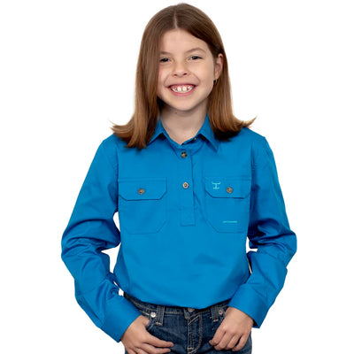 JCA Girls Kenzie Work Shirt 1/2 Button