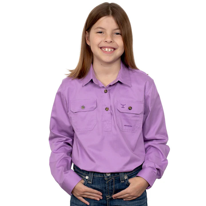 JCA Girls Kenzie Work Shirt 1/2 Button