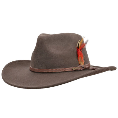 COOPER RIVER Wool Hat Colour: Dark Brown by Outback Trading Company
