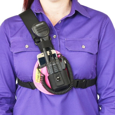 Two Ants Compact Phone & Radio Chest Shoulder HOLSTER - Right Side