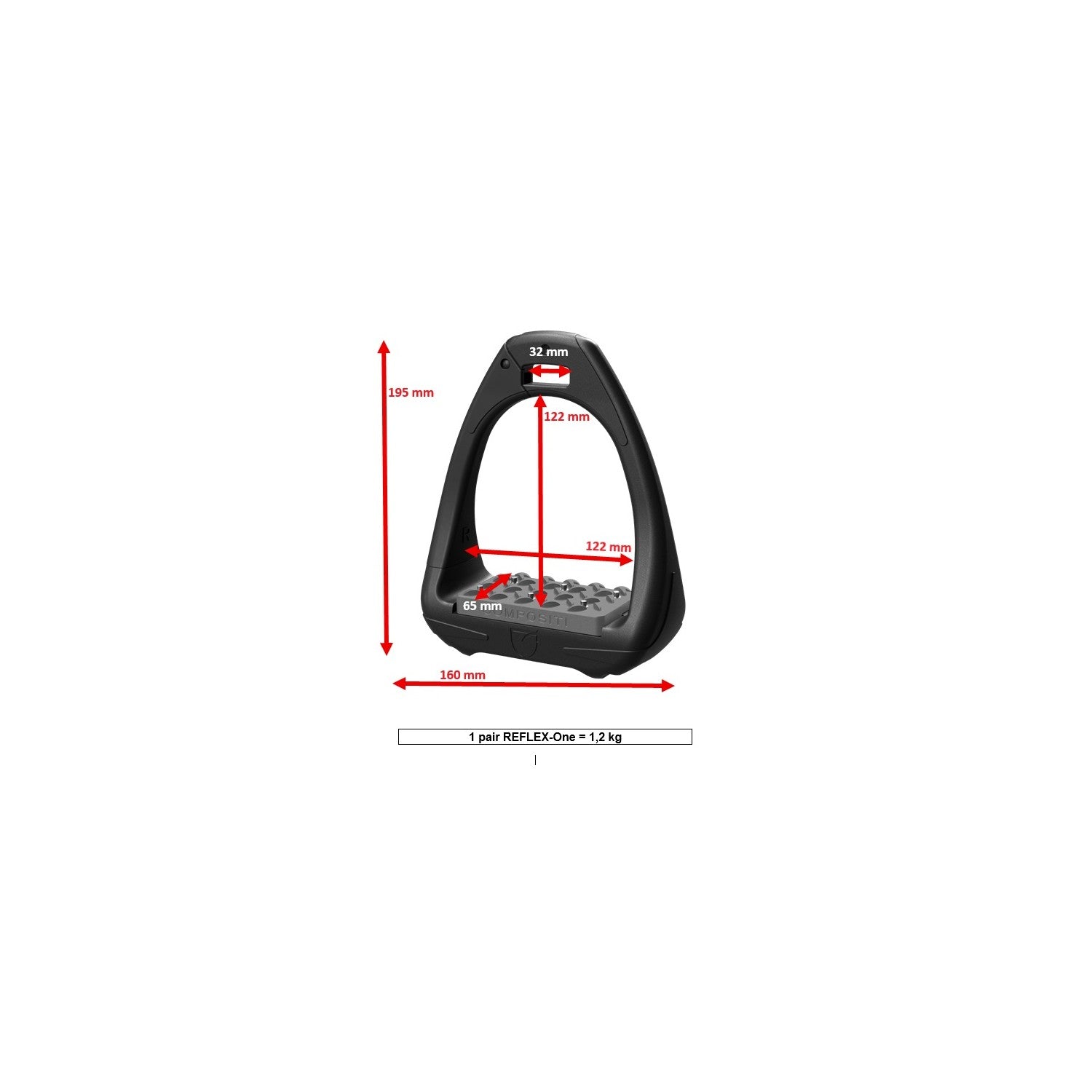 Reflex-One AirSoft Stirrups - with Flexible Safety Arm, 4-3/4 inch