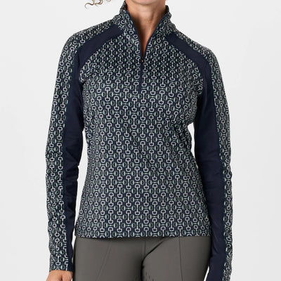 First Level 1/4 Zip Fleece Tech Top - GALAXY BLUE BIT OF COLOUR by Kerrits