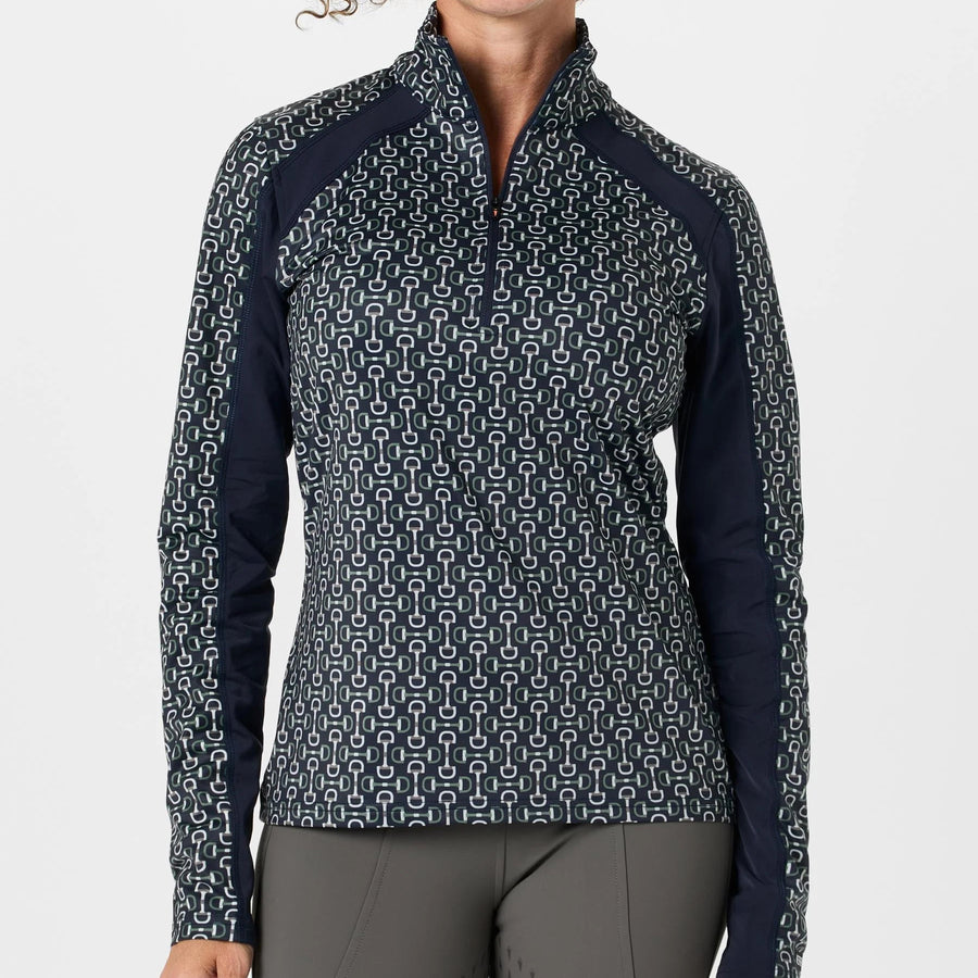 First Level 1/4 Zip Fleece Tech Top - GALAXY BLUE BIT OF COLOUR by Kerrits