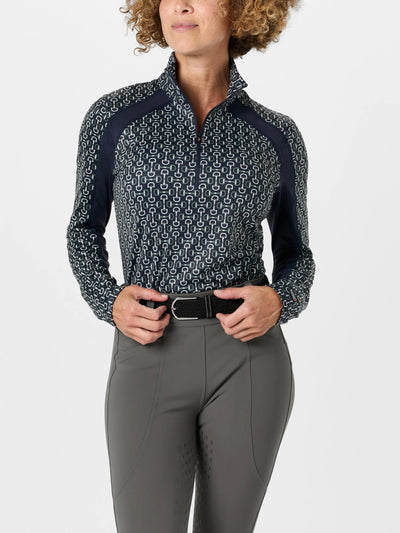 First Level 1/4 Zip Fleece Tech Top - GALAXY BLUE BIT OF COLOUR by Kerrits