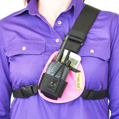 Two Ants Compact Phone & Radio Chest Shoulder HOLSTER - Left Side