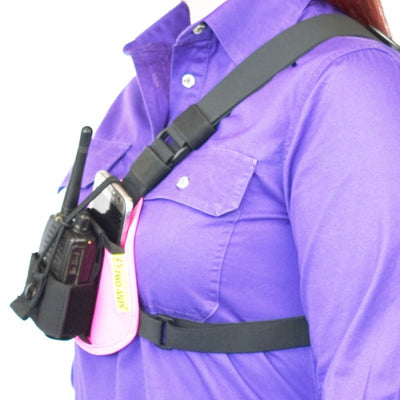 Two Ants Compact Phone & Radio Chest Shoulder HOLSTER - Left Side