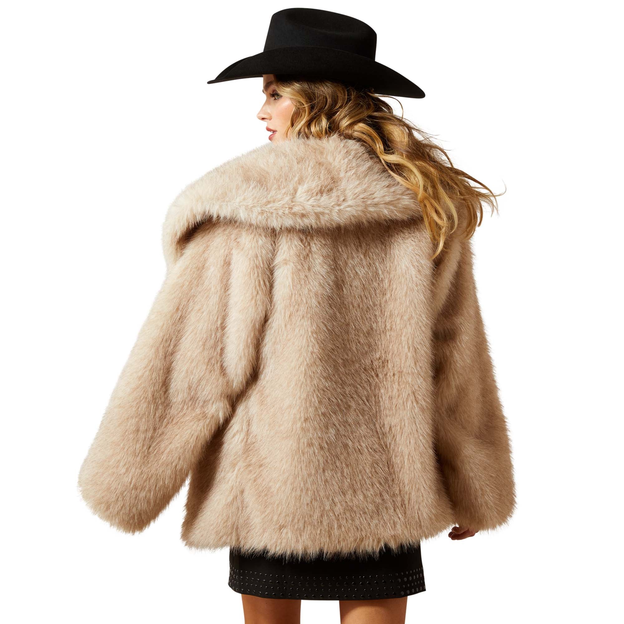 Ariat Womens Faux Fur Coat - Tan