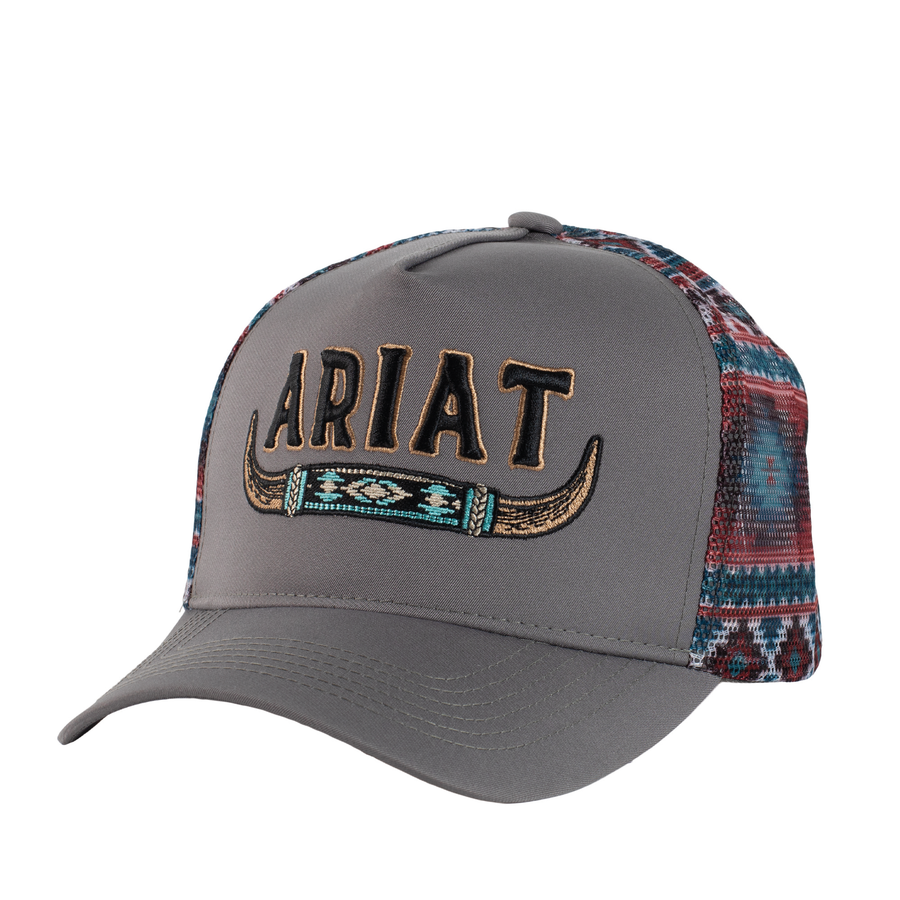 Ariat LONG HORN Trucker Cap - GREY