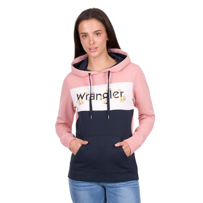 WRANGLER WOMENS BROOKE HOODIE - ROSE/NAVY