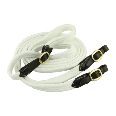 Cotton Reins with Brass Fittings - Red Centre