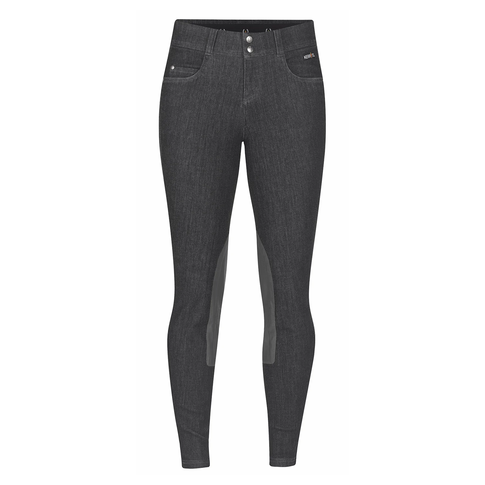 Kerrits Stretch Denim Knee Patch Breech - CHARCOAL
