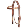 Cashel Rawhide Headstall - Skirting Leather with Rawhide Accents - Rawhide Trim 