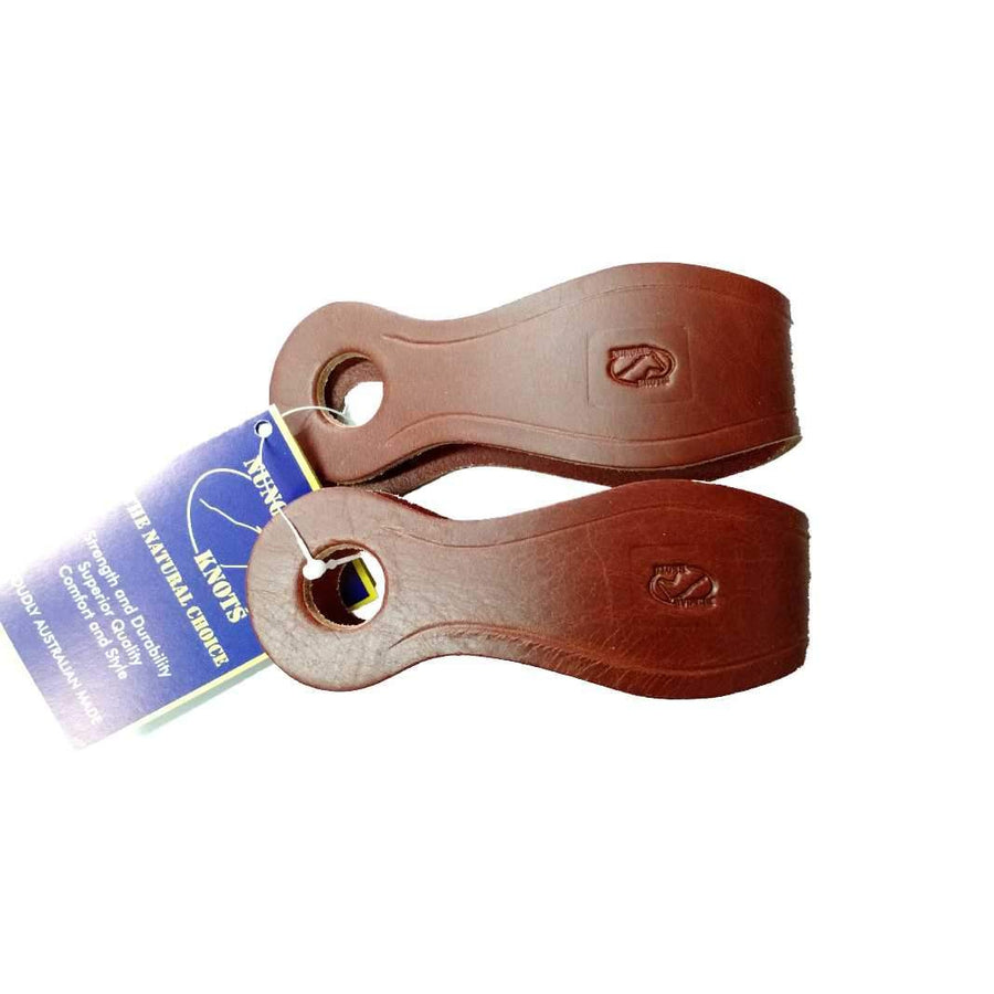 Nungar Knots Leather Slobber Straps - European Leather - WHISKEY
