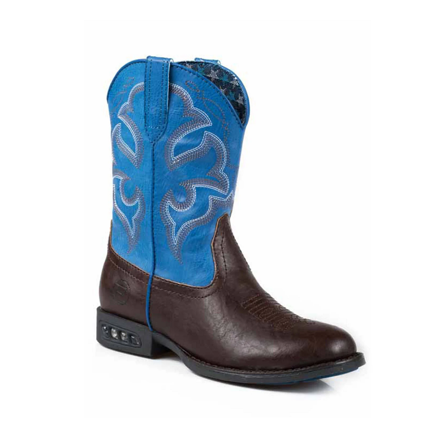 Roper LITTLE KIDS LIGHTNING - Brown/Blue