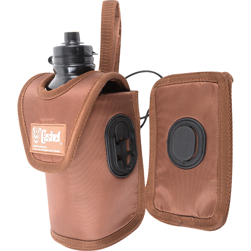 Cashel Water Bottle Holder with GPS/PHONE Pocket - BROWN