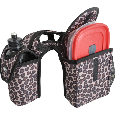 Cashel Saddle Bag Horn Bag with Lunch Bag and Bottle Holder - Leopard