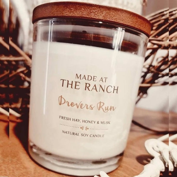 DROVERS RUN Hand Poured Soy Candle - by Made at the Ranch - Gone RIDING