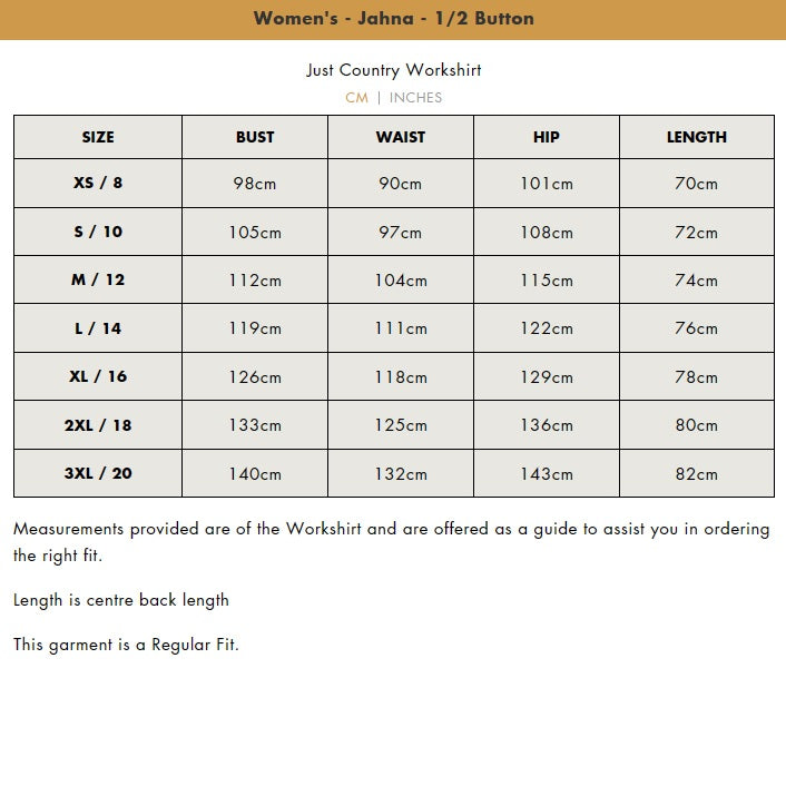 JCA Womens Jahna Work Shirt 1/2 Button