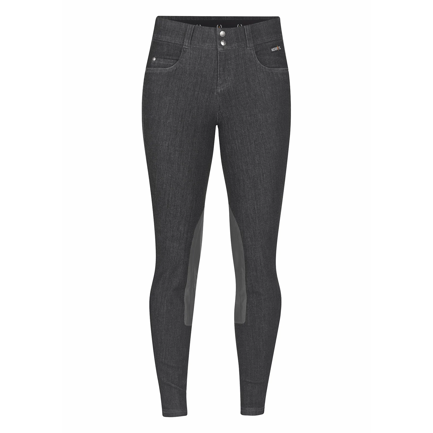 Kerrits Stretch Denim Knee Patch Breech - CHARCOAL