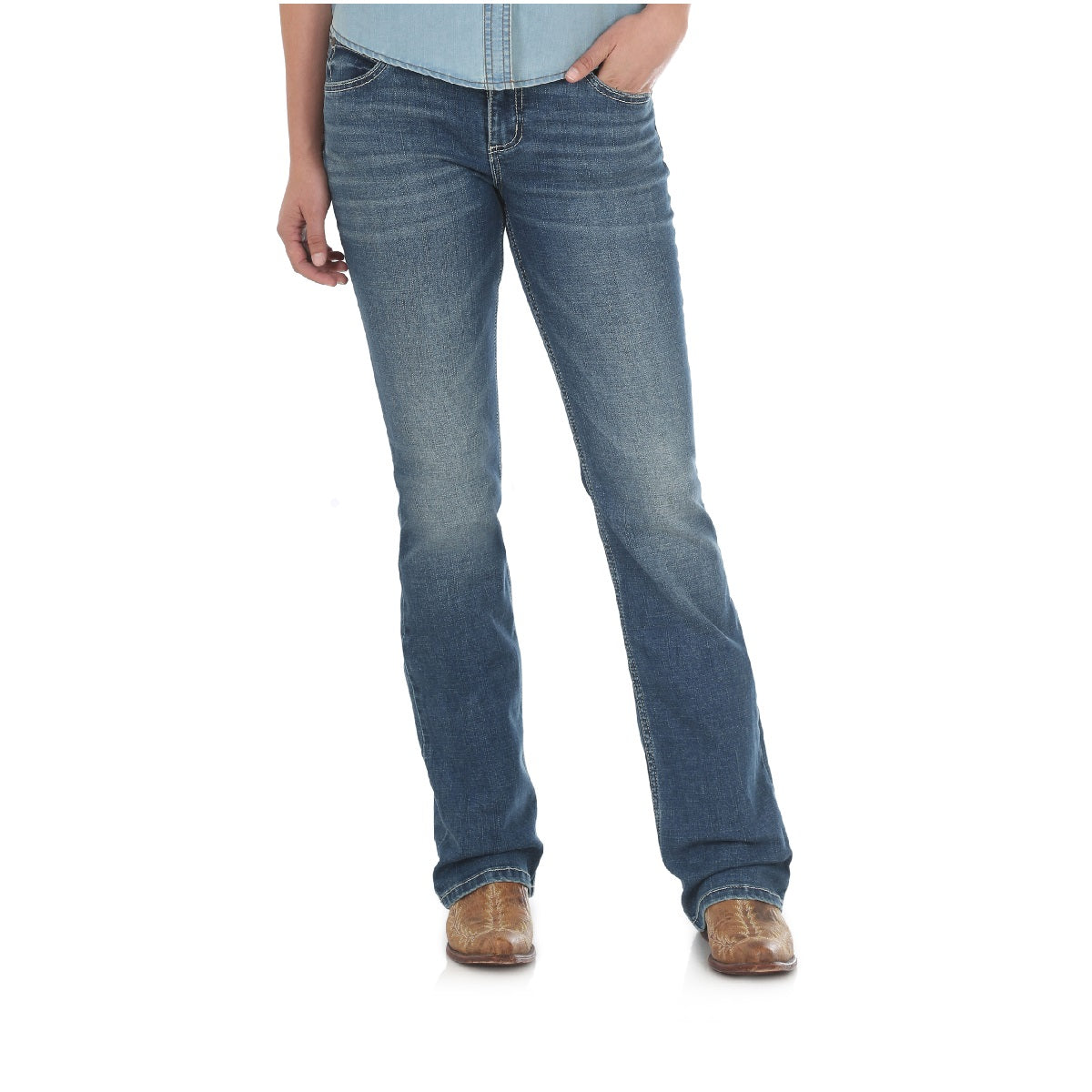 WOMENS RETRO MID RISE B/CUT JEAN - MAE - 34 LEG 09MWZDW34